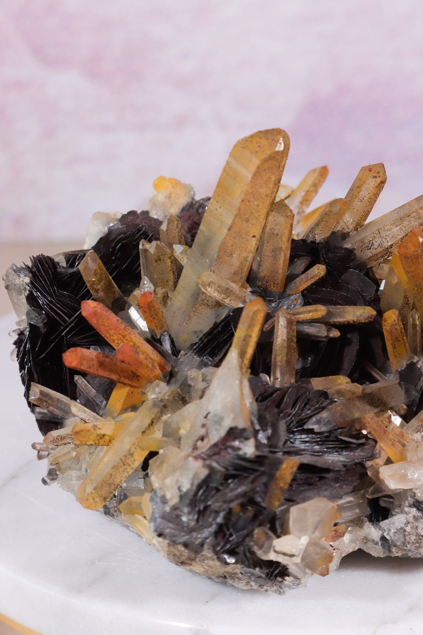 Natural Hematite Roses With Iron & Hematite Stained Quartz Specimen Specimen Tali & Loz Crystals
