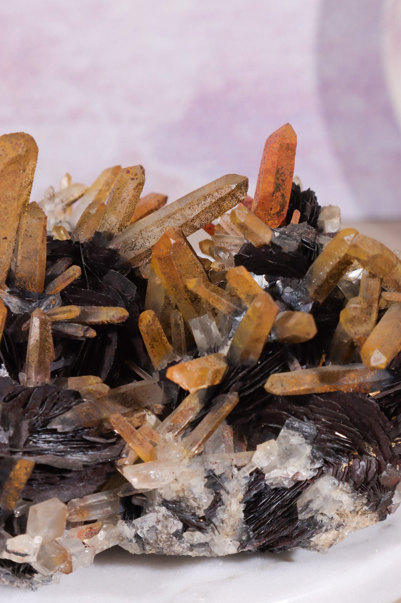 Natural Hematite Roses With Iron & Hematite Stained Quartz Specimen Specimen Tali & Loz Crystals