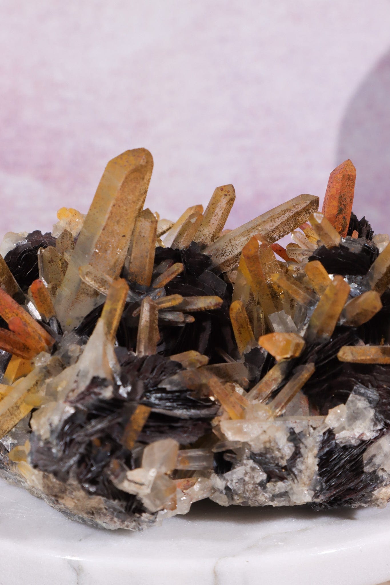 Natural Hematite Roses With Iron & Hematite Stained Quartz Specimen Specimen Tali & Loz Crystals