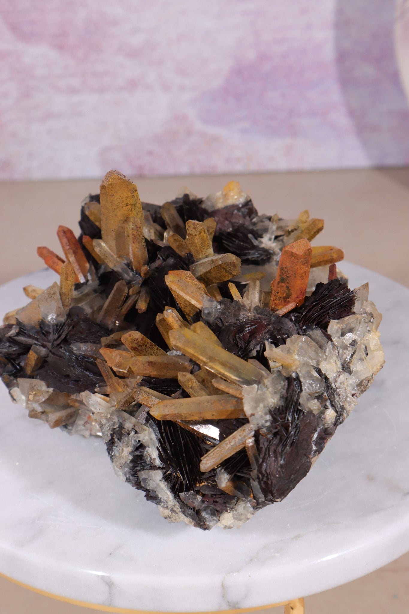 Natural Hematite Roses With Iron & Hematite Stained Quartz Specimen Specimen Tali & Loz Crystals