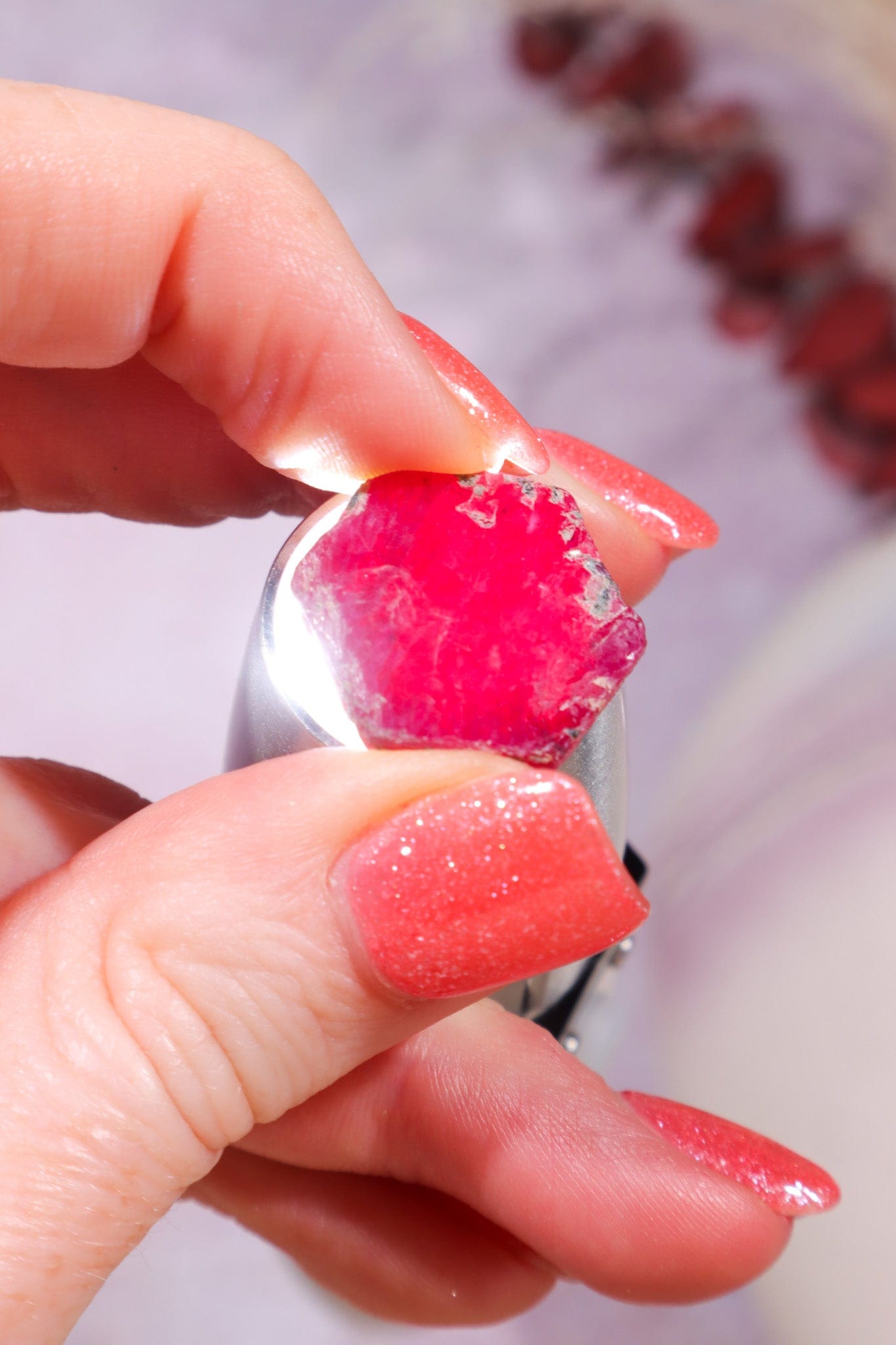 Natural Hexagonal Rough Ruby Rough Crystals Tali & Loz Crystals