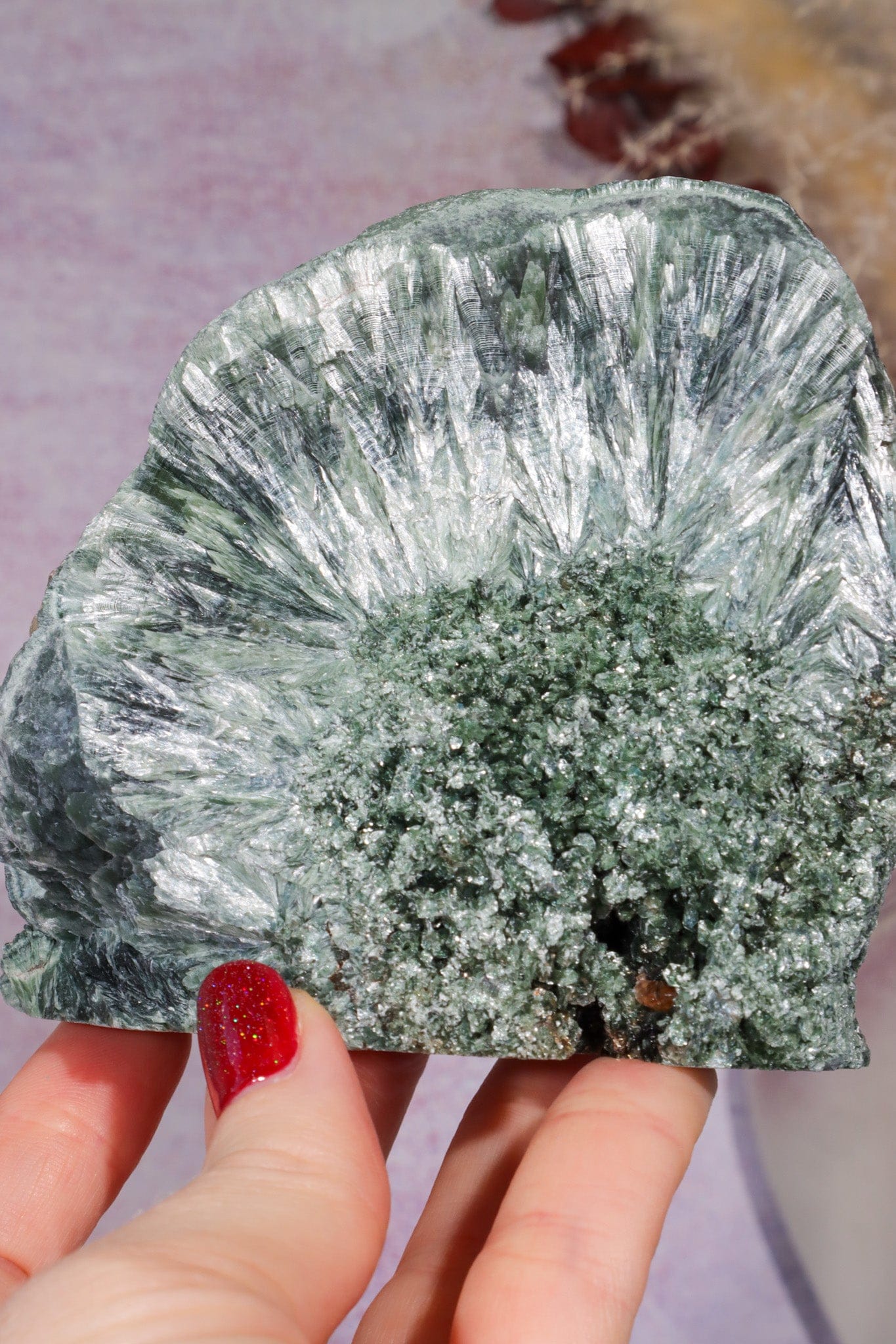 Natural Seraphinite Specimen 0.65KG, Russia Specimen Tali & Loz Crystals