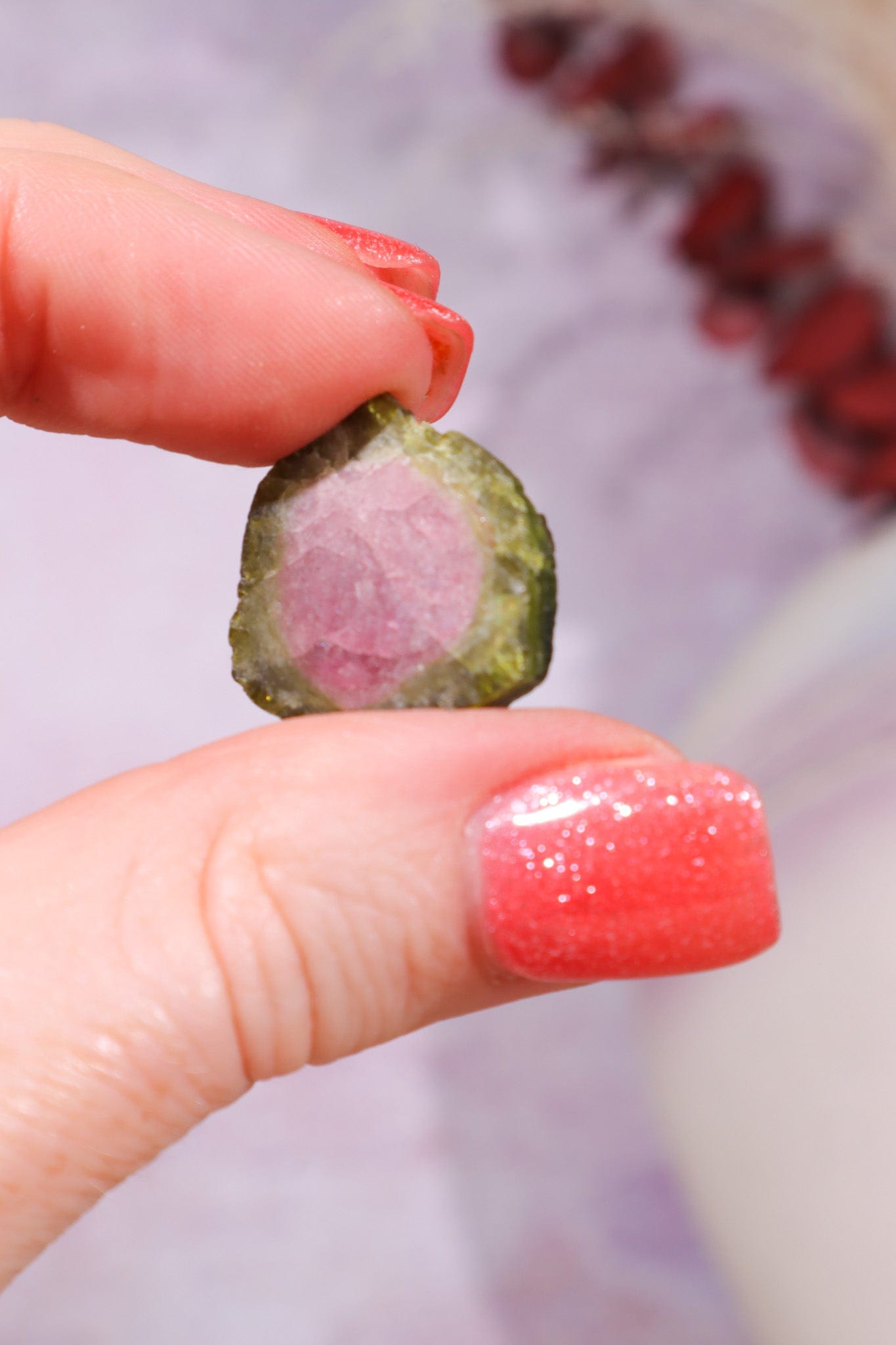 Natural Watermelon Tourmaline Slice 3.42gr | Brazil Slices Tali & Loz Crystals