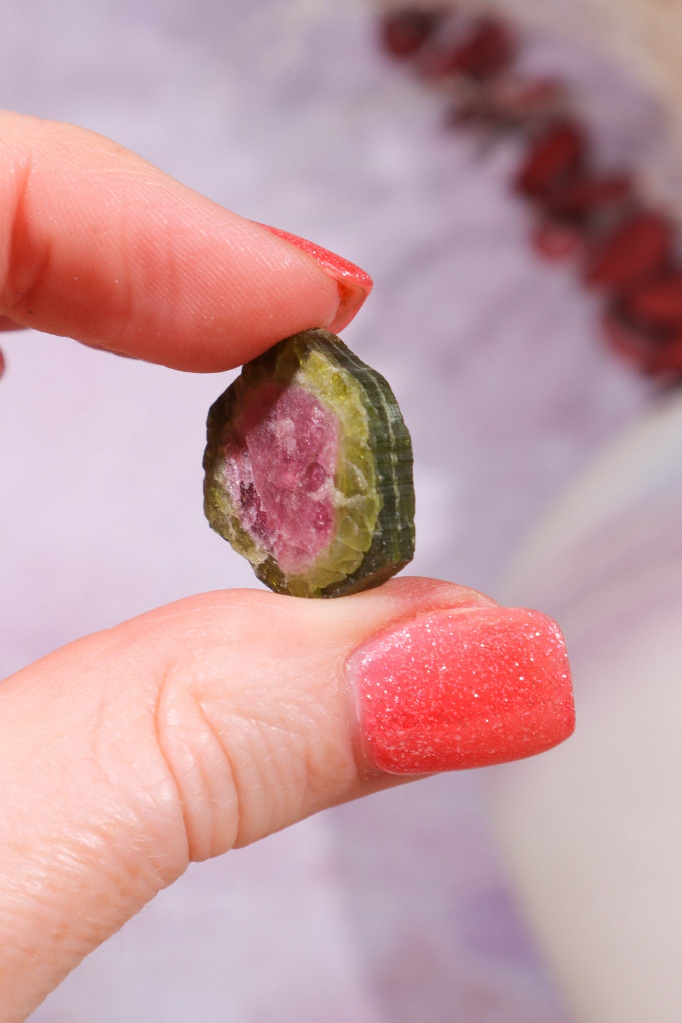 Natural Watermelon Tourmaline Slice 3.42gr | Brazil Slices Tali & Loz Crystals