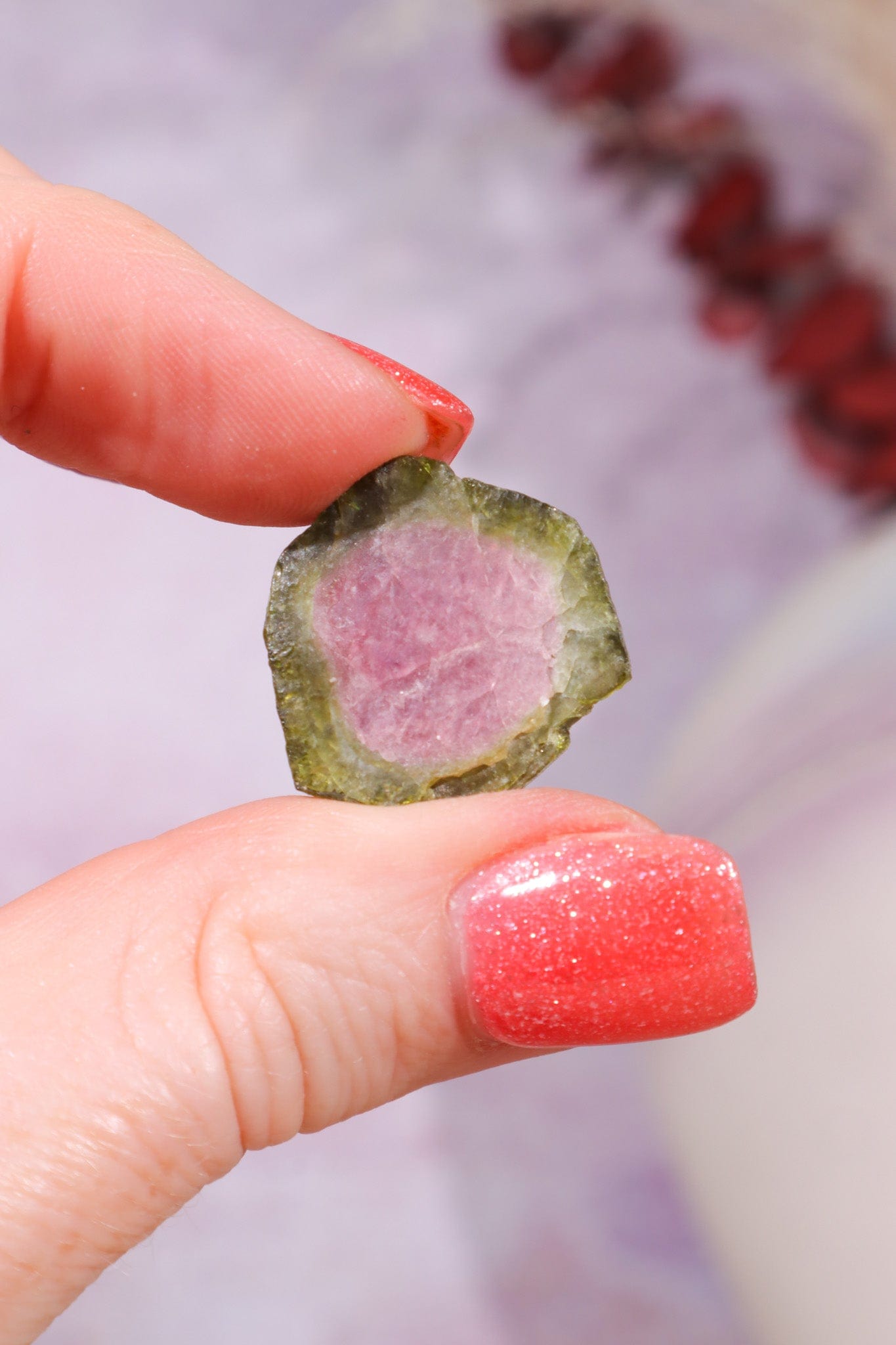 Natural Watermelon Tourmaline Slice 3.42gr | Brazil Slices Tali & Loz Crystals