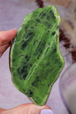 Nephrite Jade Slice | 103g | British Columbia, Canada Mineral Specimen Tali & Loz Crystals