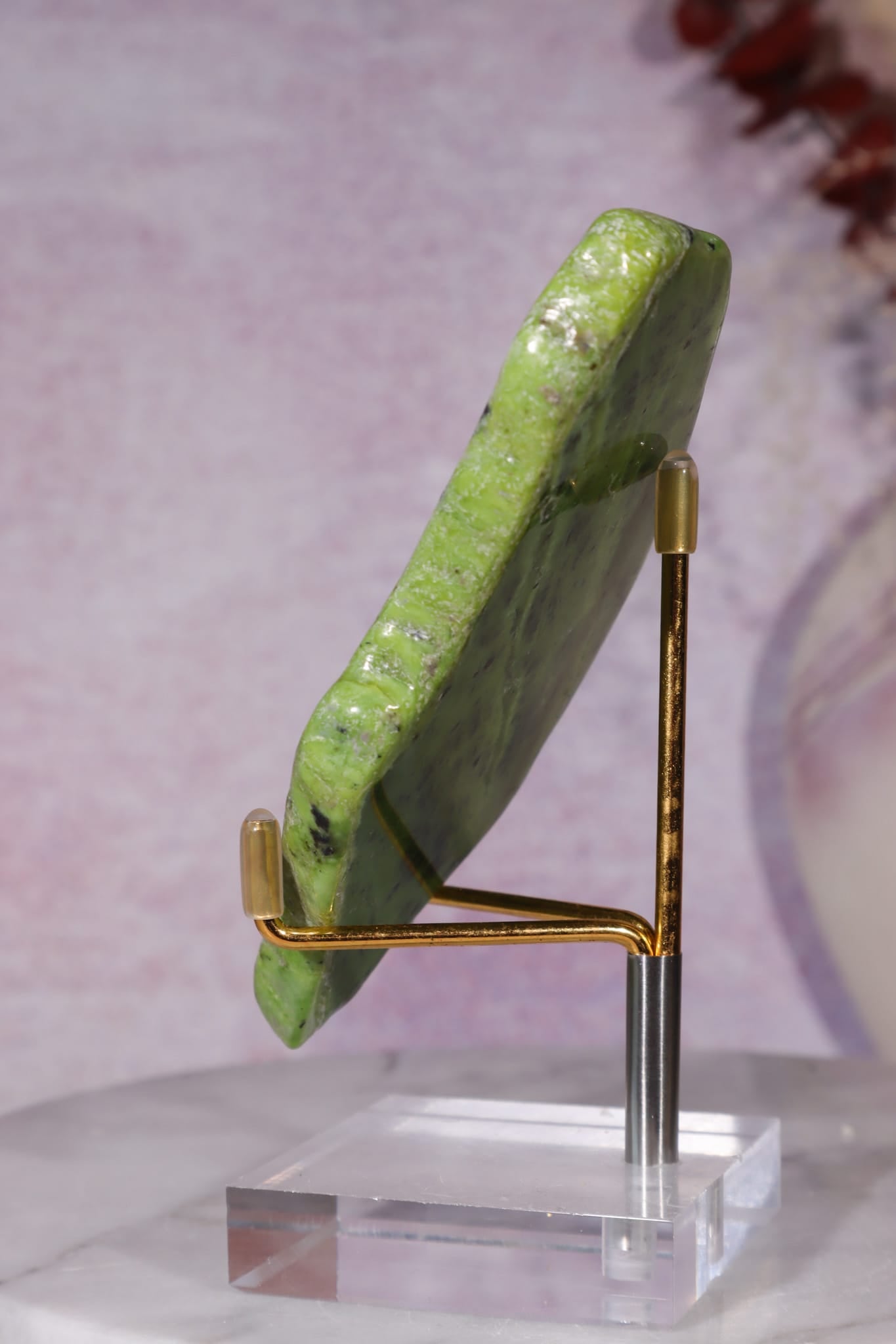 Nephrite Jade Slice | 103g | British Columbia, Canada Mineral Specimen Tali & Loz Crystals