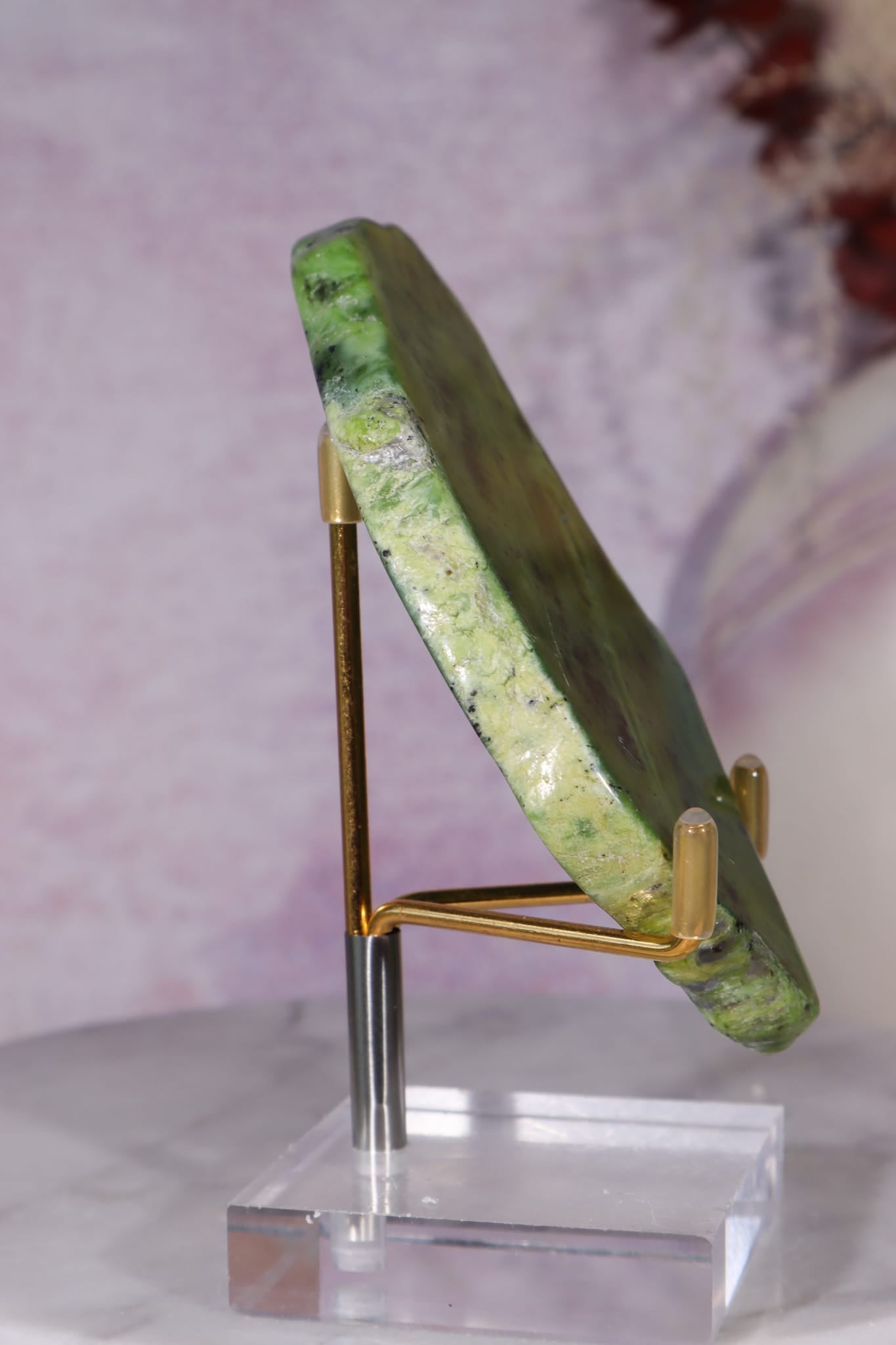Nephrite Jade Slice | 103g | British Columbia, Canada Mineral Specimen Tali & Loz Crystals