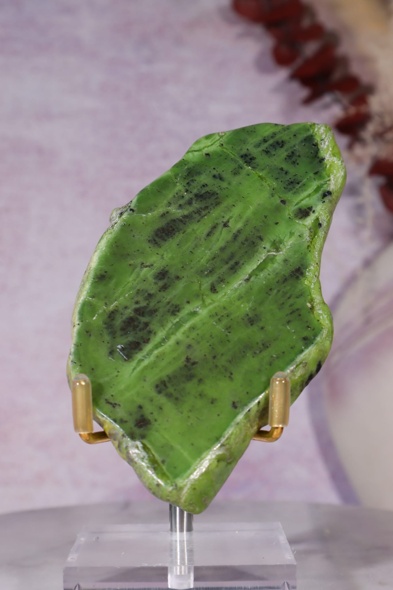 Nephrite Jade Slice | 103g | British Columbia, Canada Mineral Specimen Tali & Loz Crystals