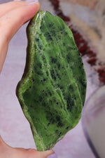 Nephrite Jade Slice | 103g | British Columbia, Canada Mineral Specimen Tali & Loz Crystals