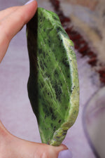 Nephrite Jade Slice | 103g | British Columbia, Canada Mineral Specimen Tali & Loz Crystals