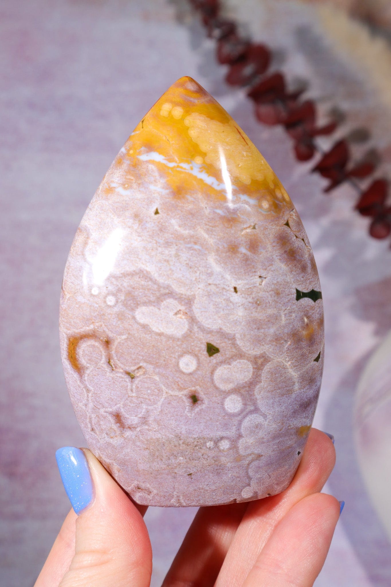 Ocean Jasper Flame 9.5cm, Sold as Seen Flames Tali & Loz Crystals