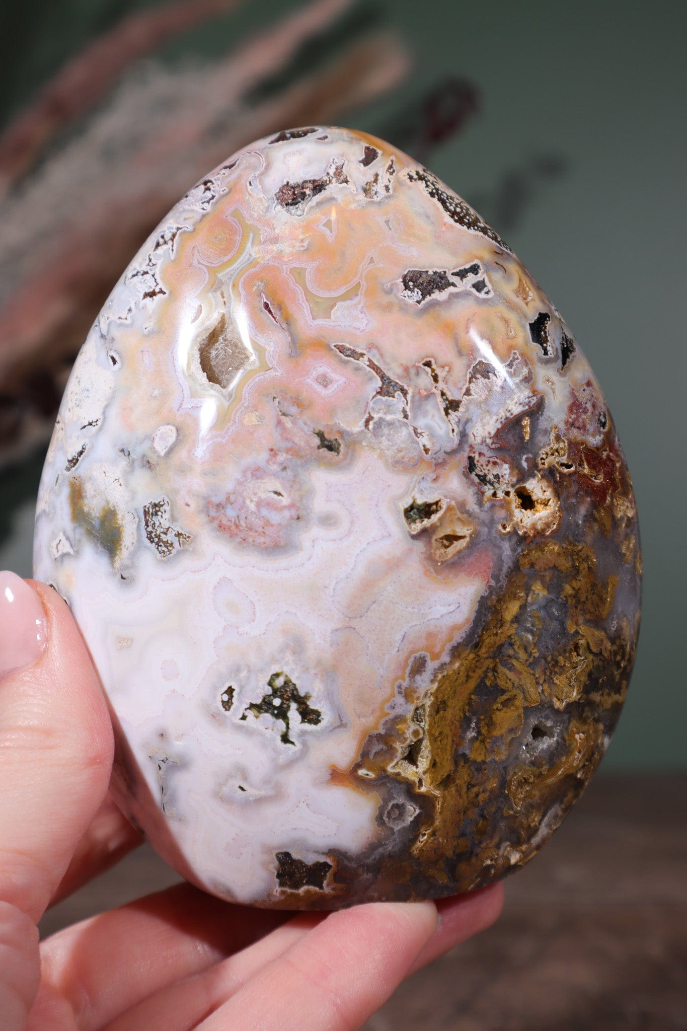 Ocean Jasper Freeform 11.3cm Eggs Tali & Loz Crystals