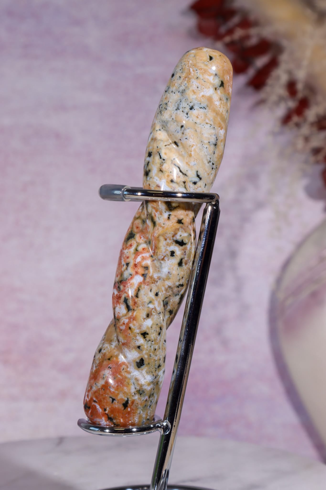 Ocean Jasper Twisted Wand | 120mm | Old Collection Wand Tali & Loz Crystals