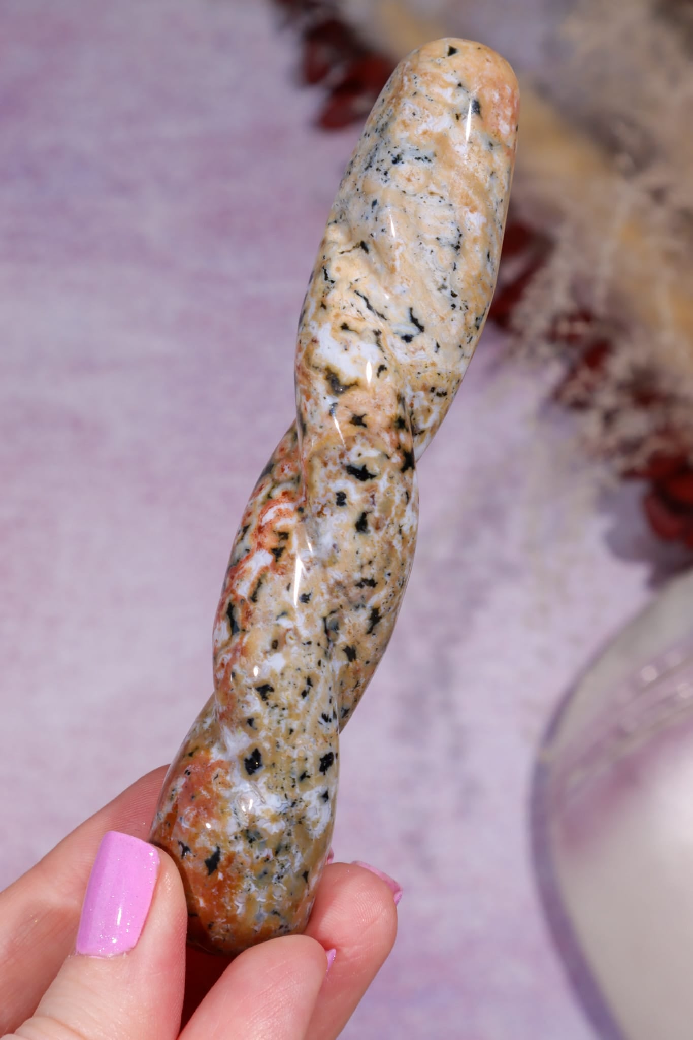 Ocean Jasper Twisted Wand | 120mm | Old Collection Wand Tali & Loz Crystals