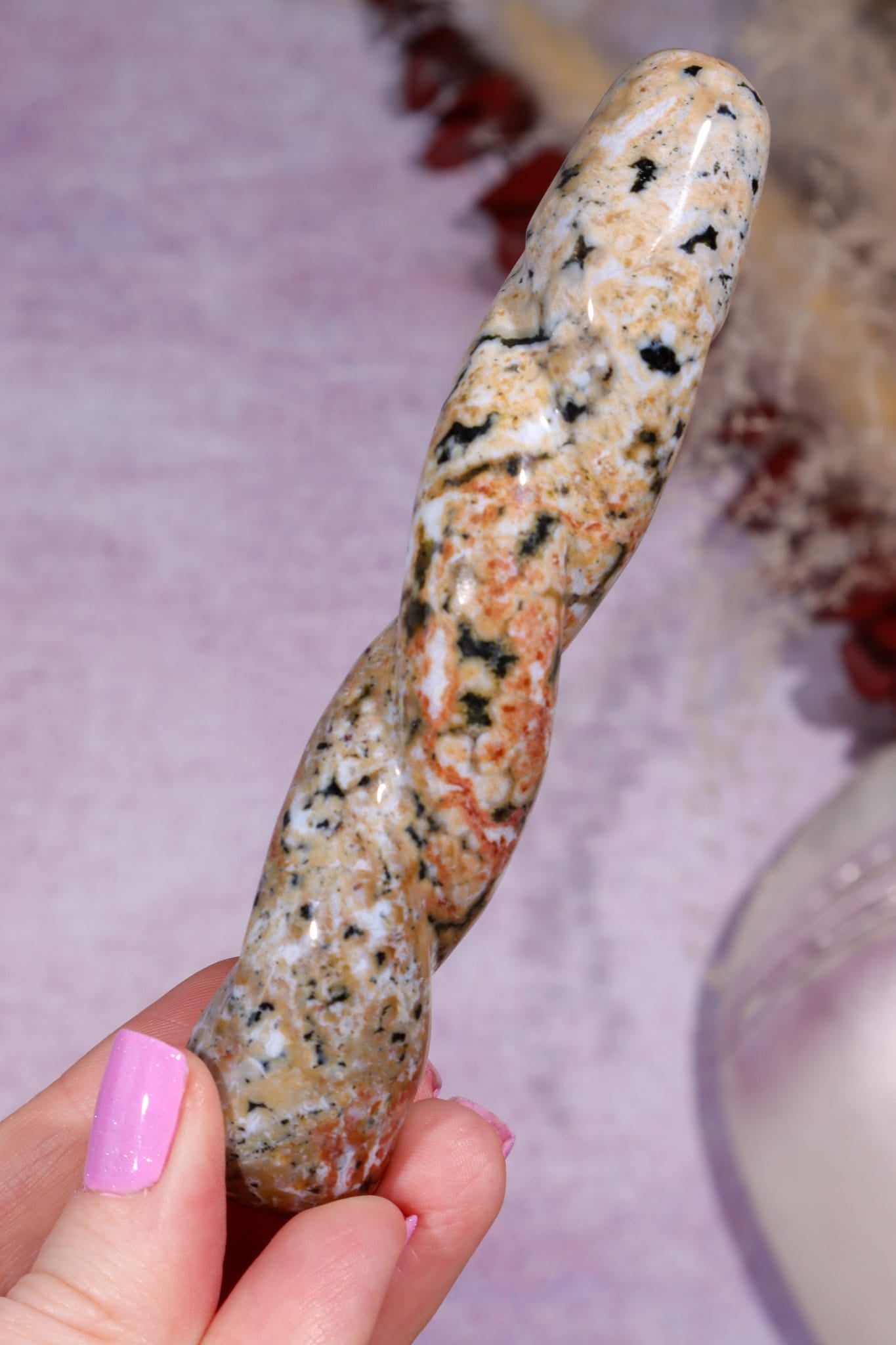 Ocean Jasper Twisted Wand | 120mm | Old Collection Wand Tali & Loz Crystals