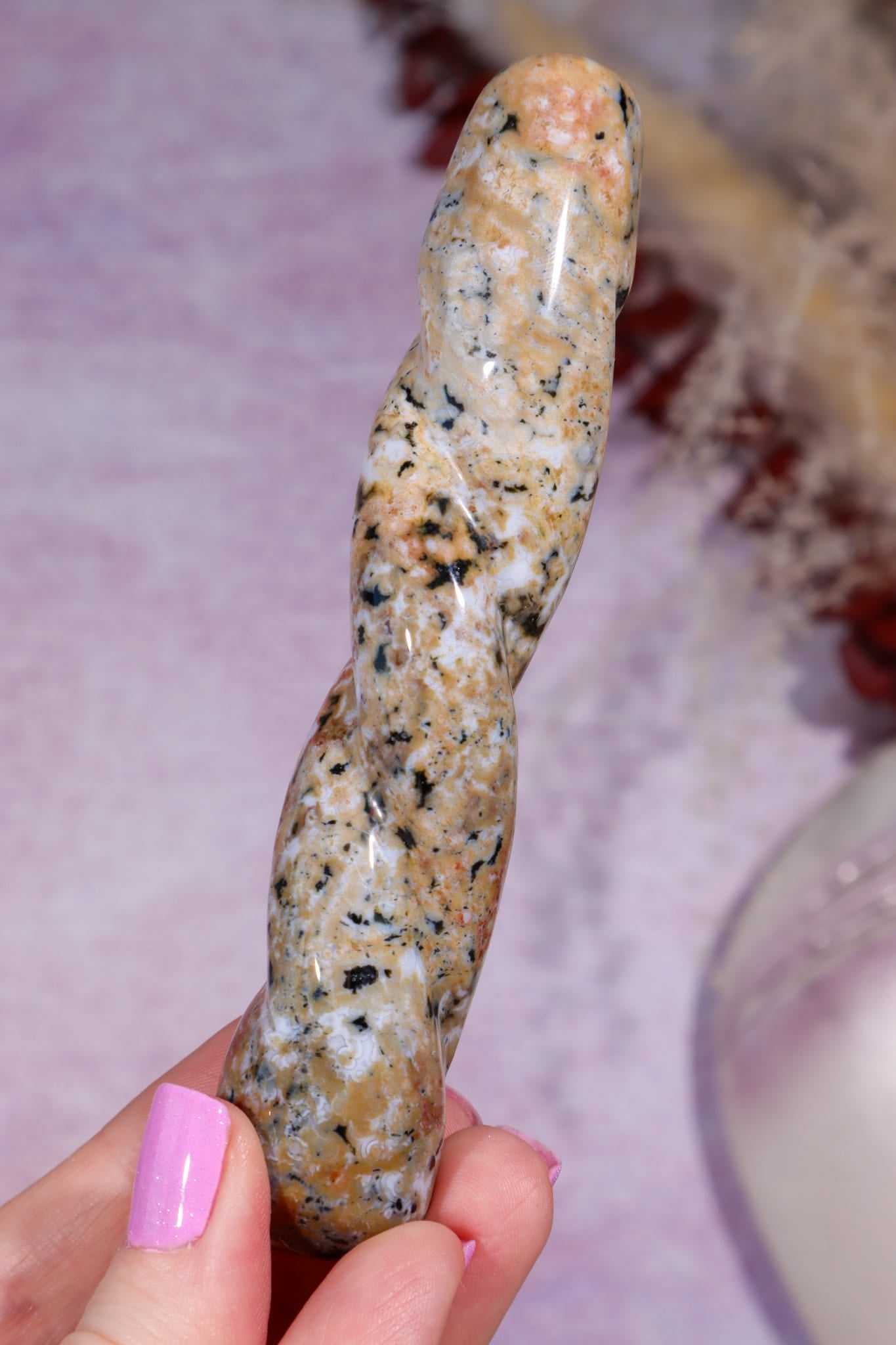 Ocean Jasper Twisted Wand | 120mm | Old Collection Wand Tali & Loz Crystals