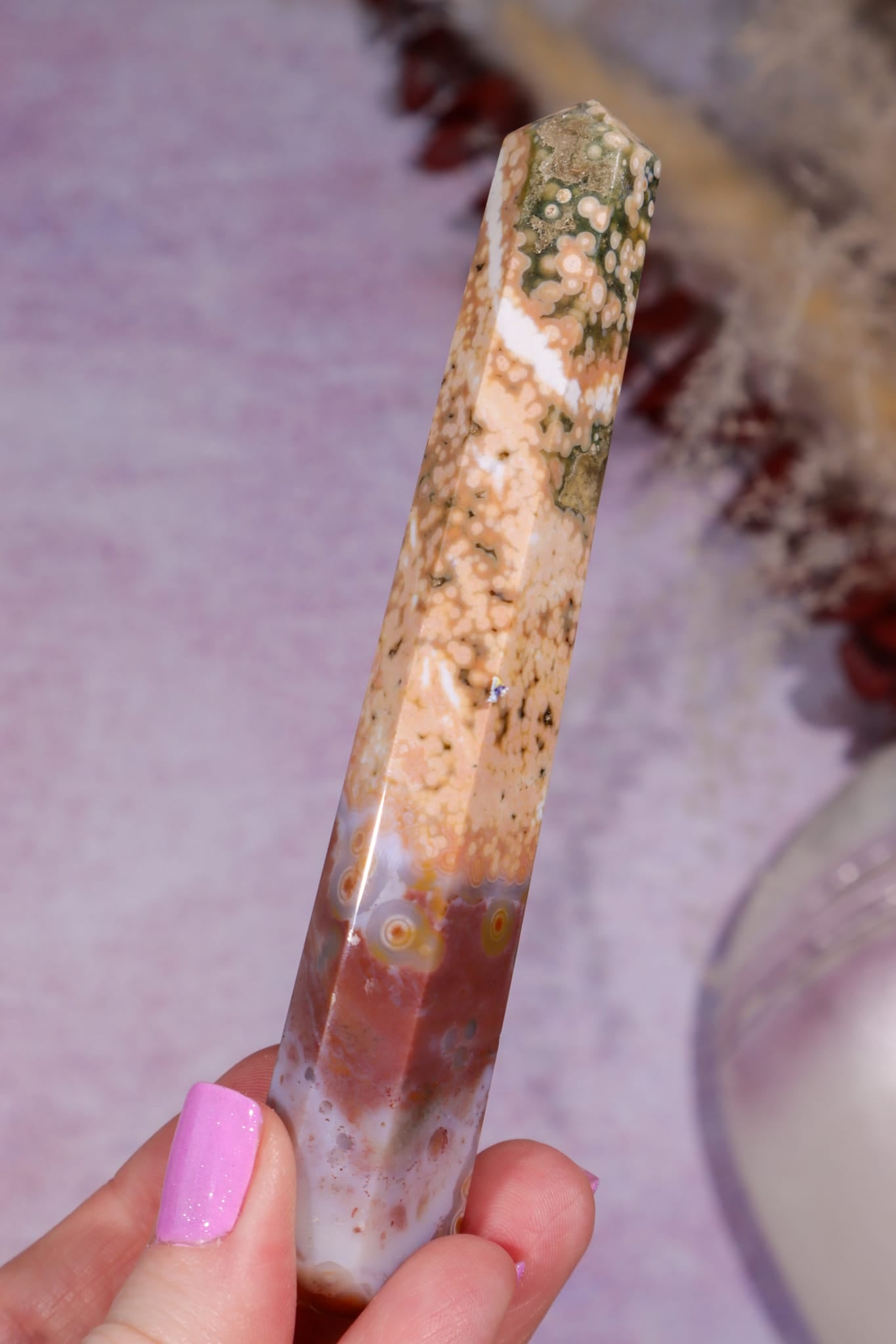 Ocean Jasper Wand | 121mm | Old Collection Wands Tali & Loz Crystals