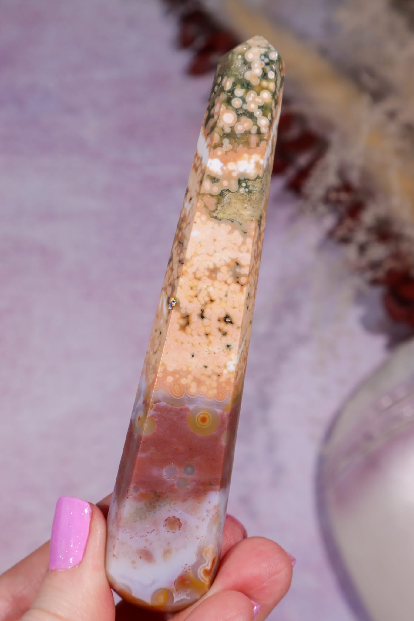 Ocean Jasper Wand | 121mm | Old Collection Wands Tali & Loz Crystals