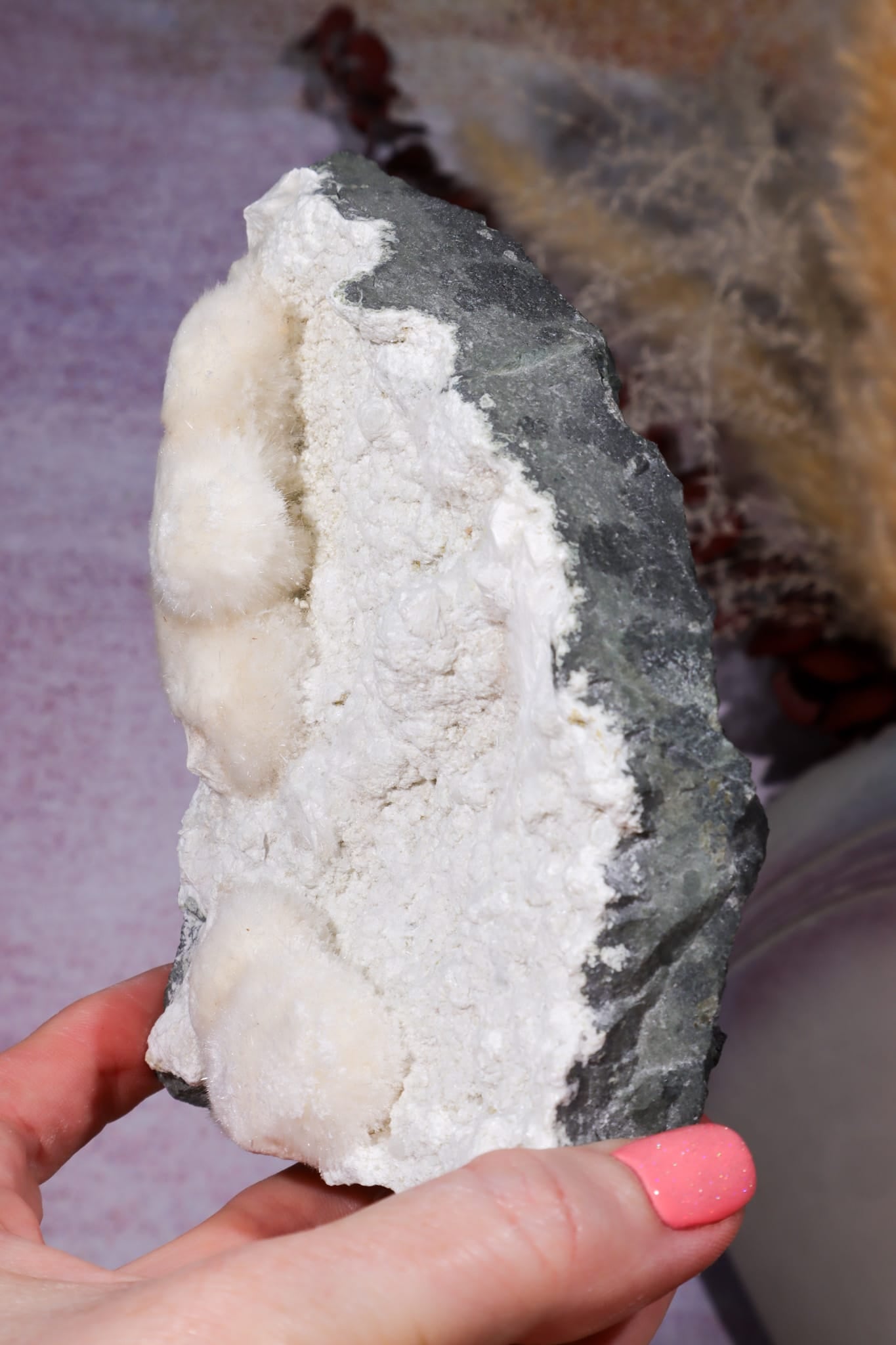 Okenite Specimen 13.5cm, India, Sold as Seen Minerals Tali & Loz Crystals