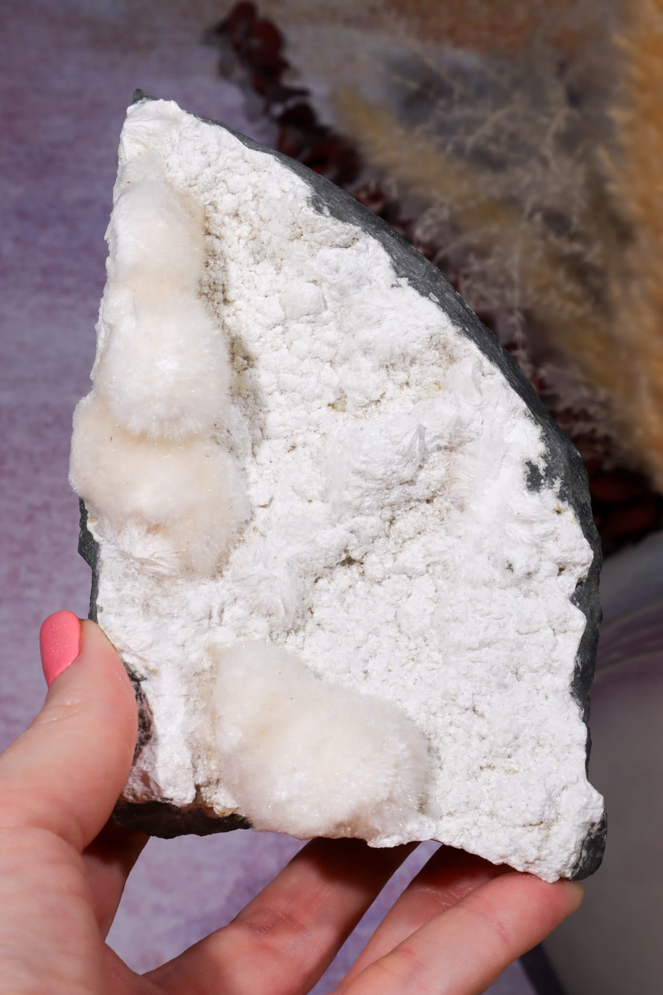 Okenite Specimen 13.5cm, India, Sold as Seen Minerals Tali & Loz Crystals