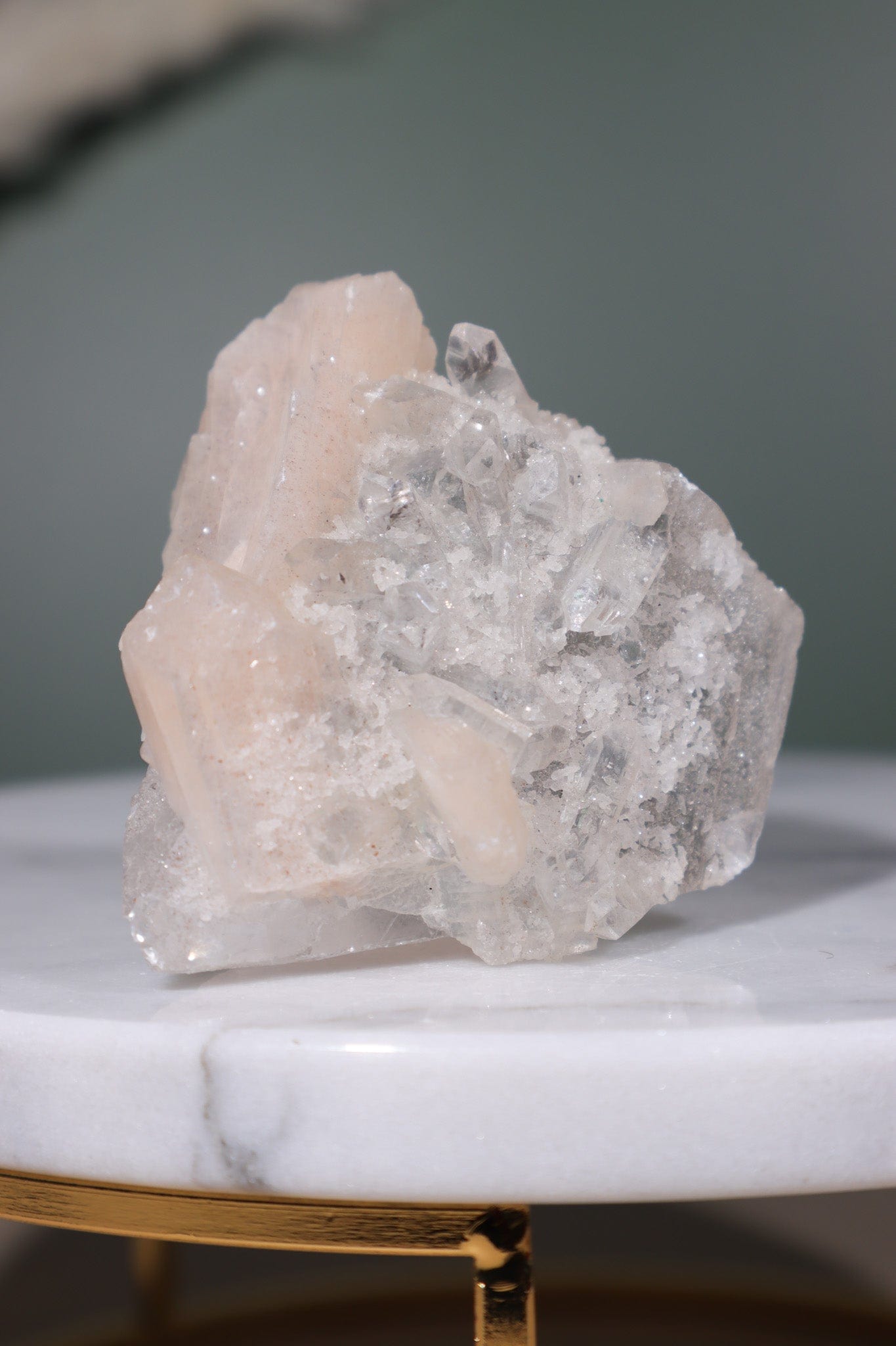 Optical Calcite With Apophyllite and Stilbite Specimen 6cm Specimens Tali & Loz Crystals