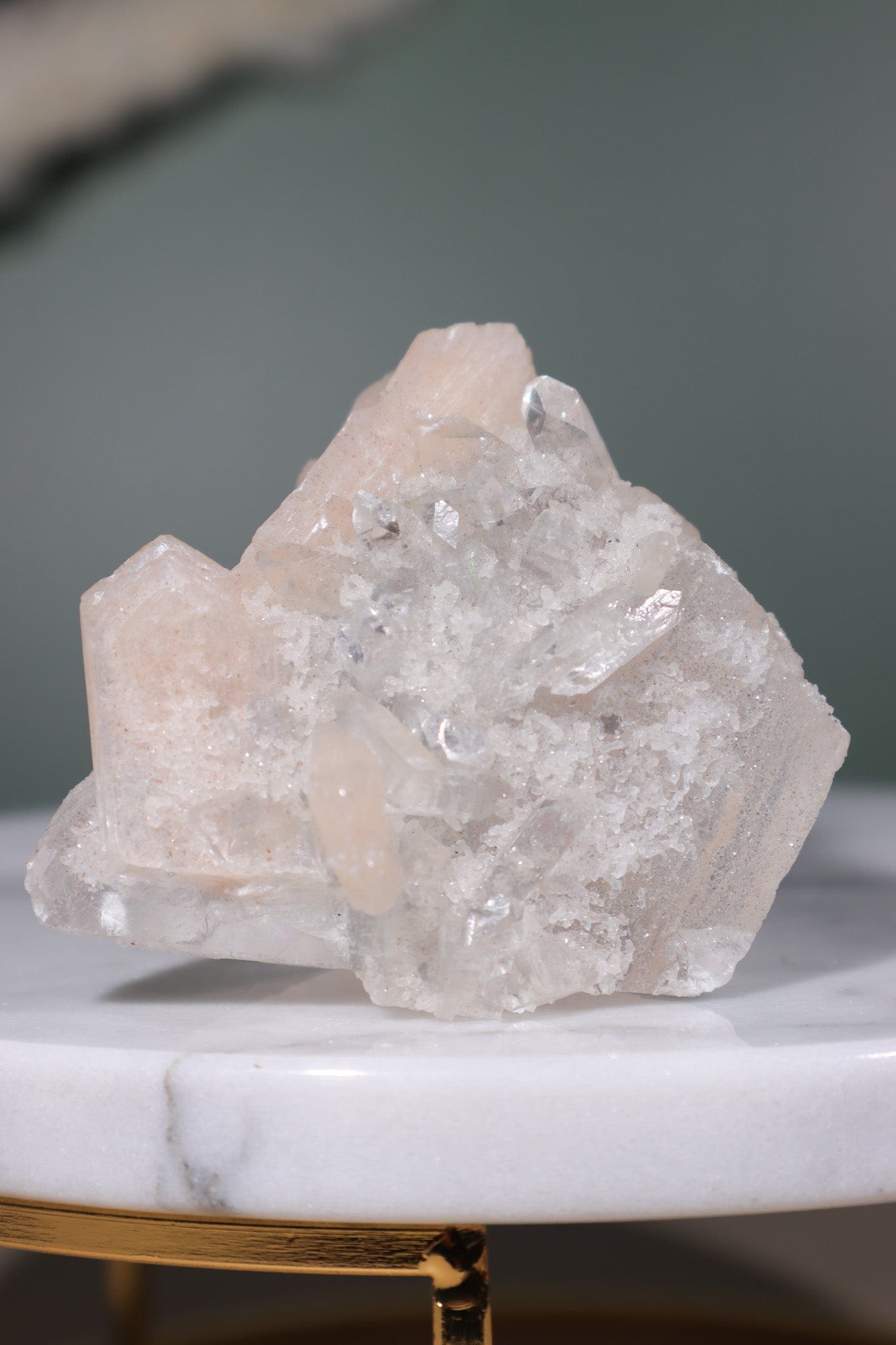 Optical Calcite With Apophyllite and Stilbite Specimen 6cm Specimens Tali & Loz Crystals