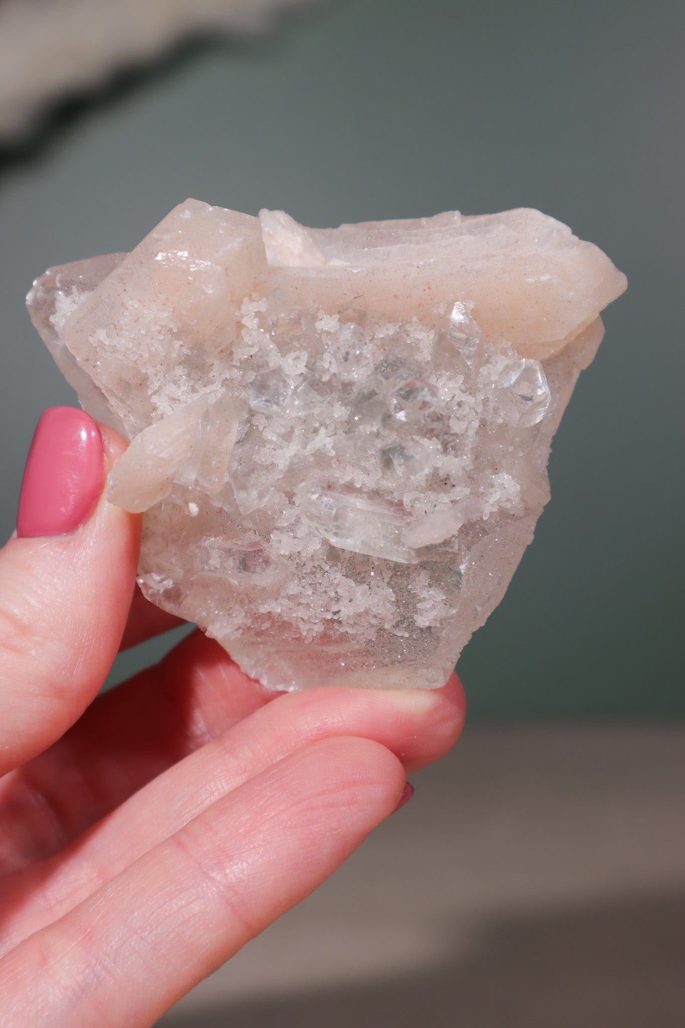 Optical Calcite With Apophyllite and Stilbite Specimen 6cm Specimens Tali & Loz Crystals