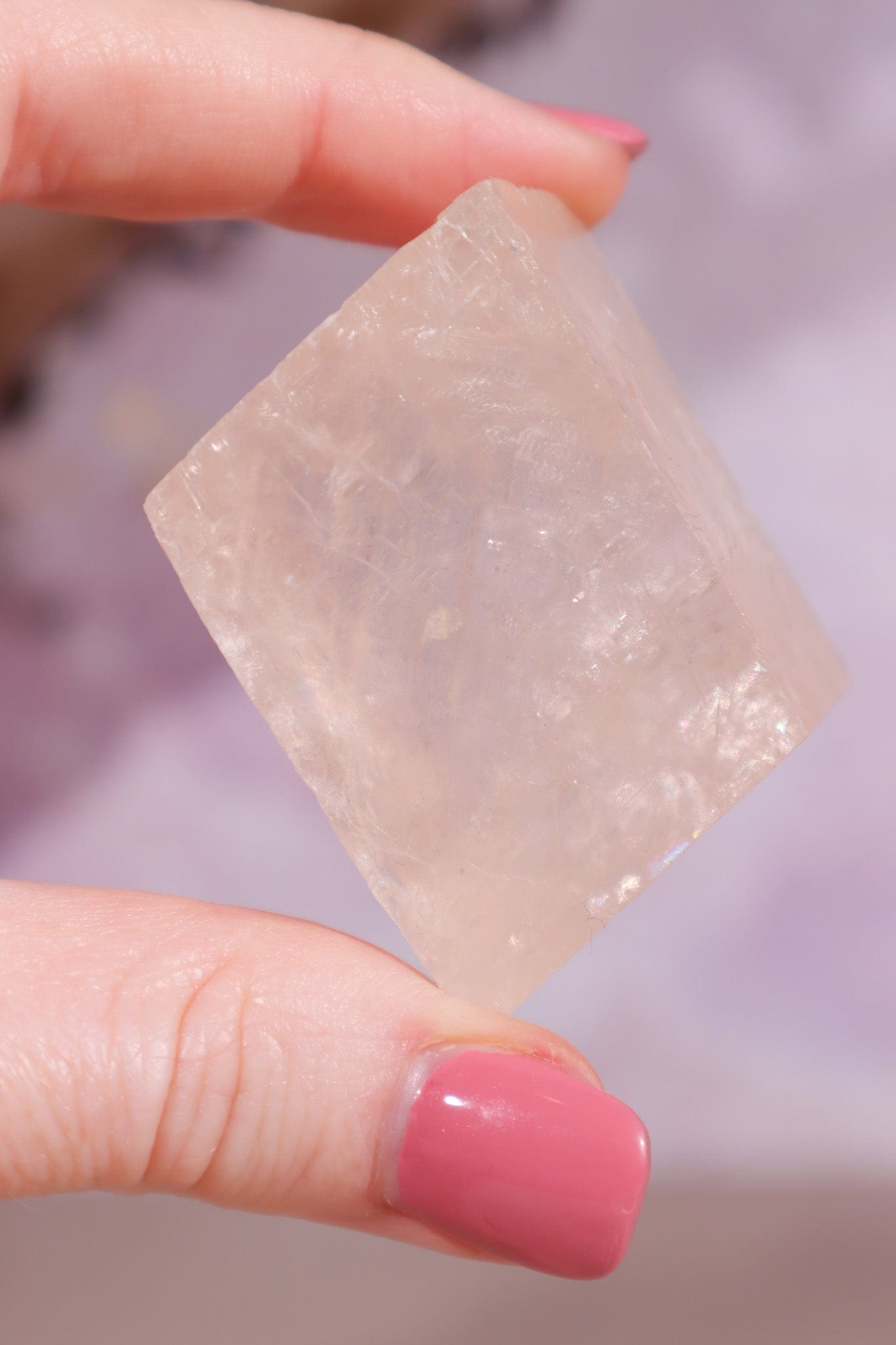 Optical Rose Pink Calcite Block 4.5cm Rough Crystals Tali & Loz Crystals