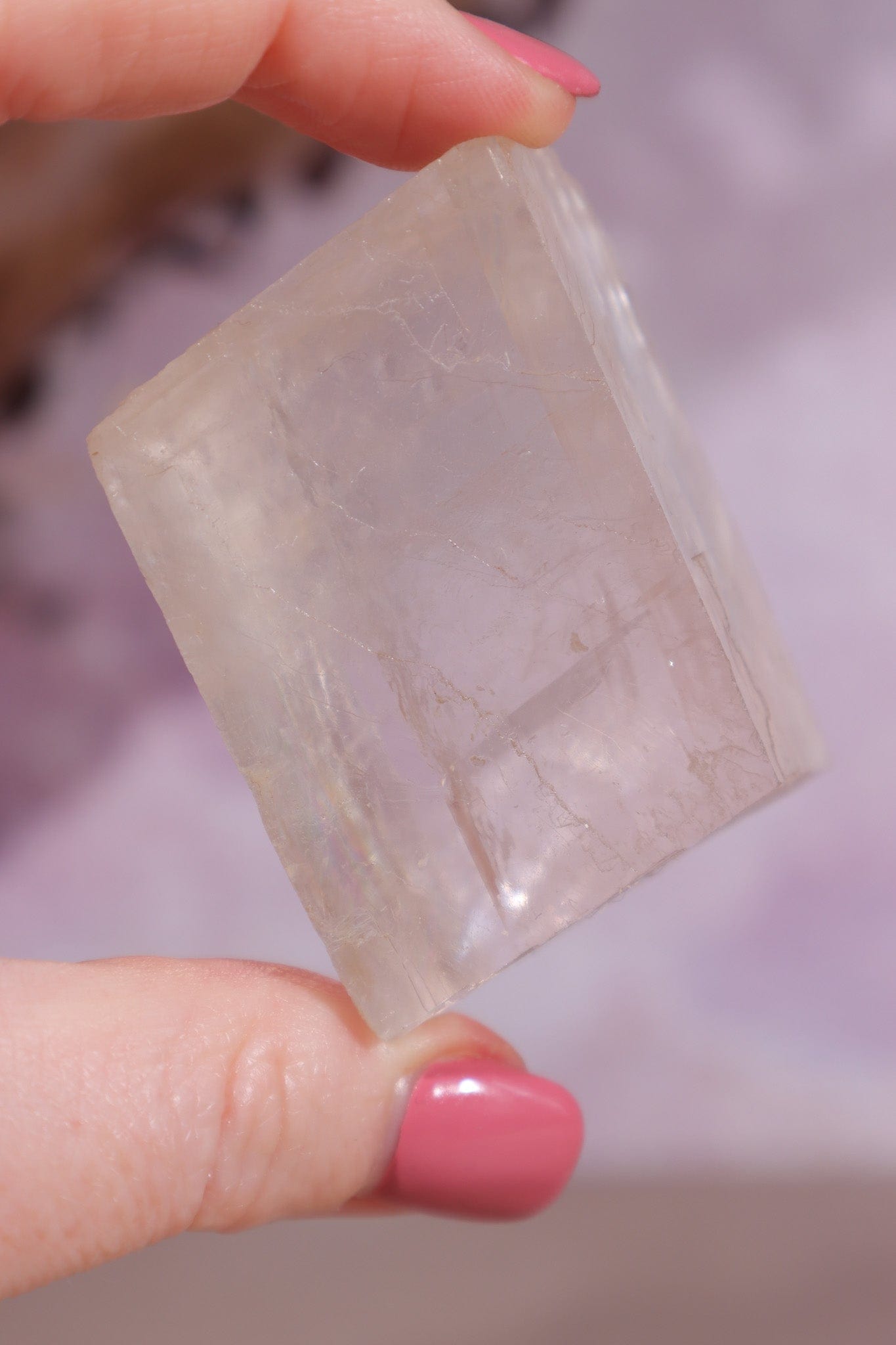 Optical Rose Pink Calcite Block 4.5cm Rough Crystals Tali & Loz Crystals
