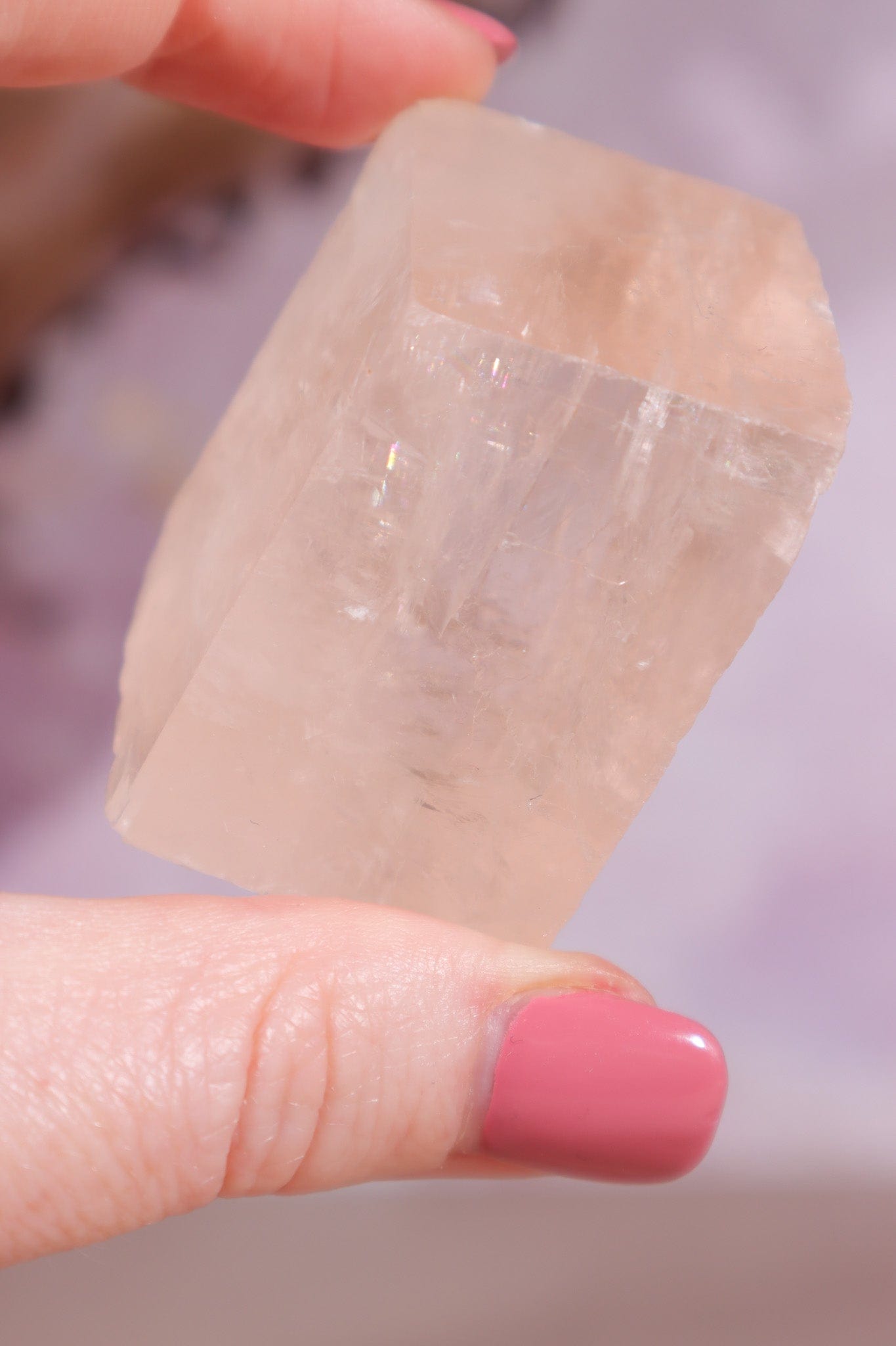Optical Rose Pink Calcite Block 5.5cm Rough Crystals Tali & Loz Crystals