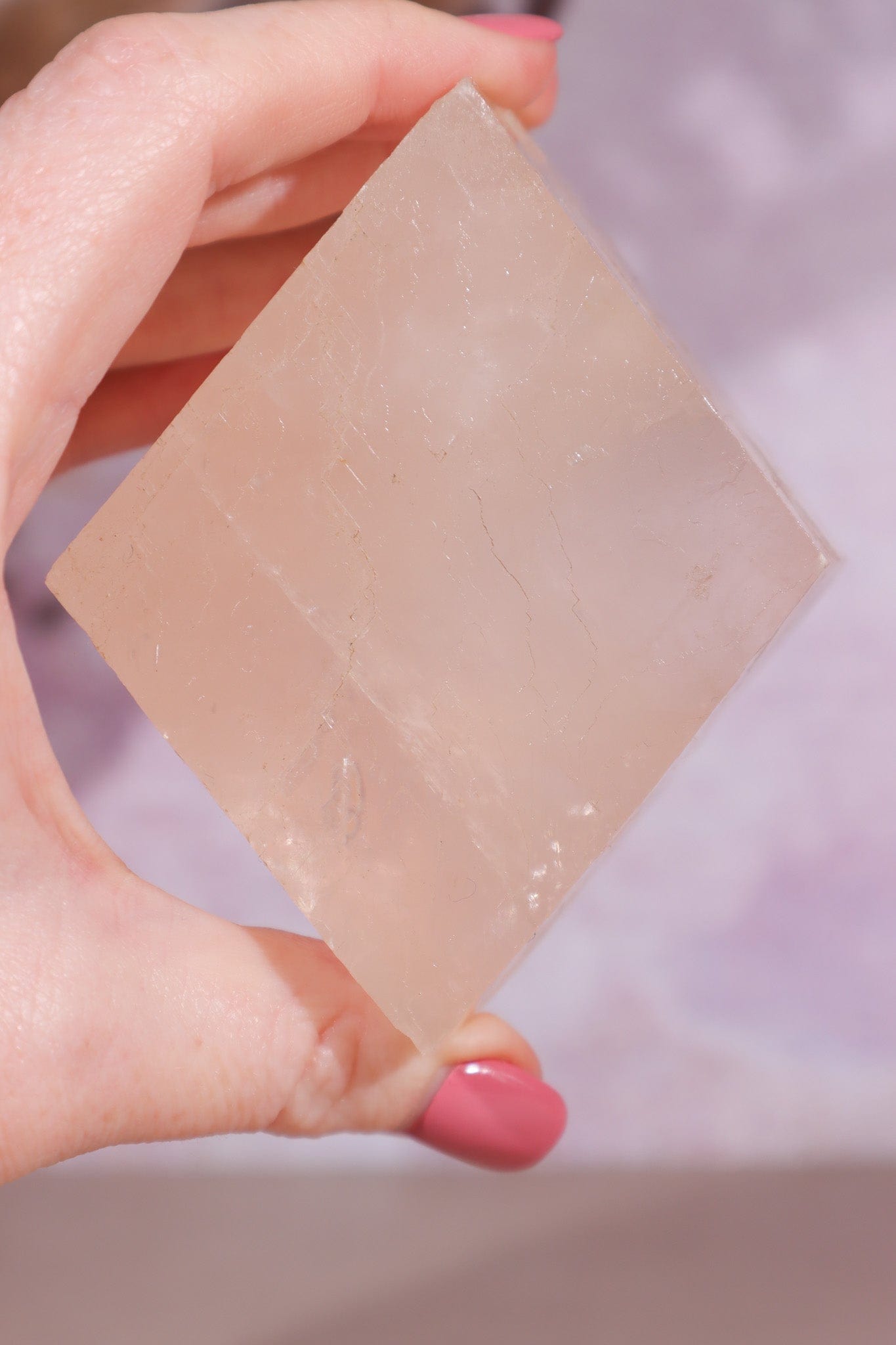 Optical Rose Pink Calcite Block 5.5cm Rough Crystals Tali & Loz Crystals