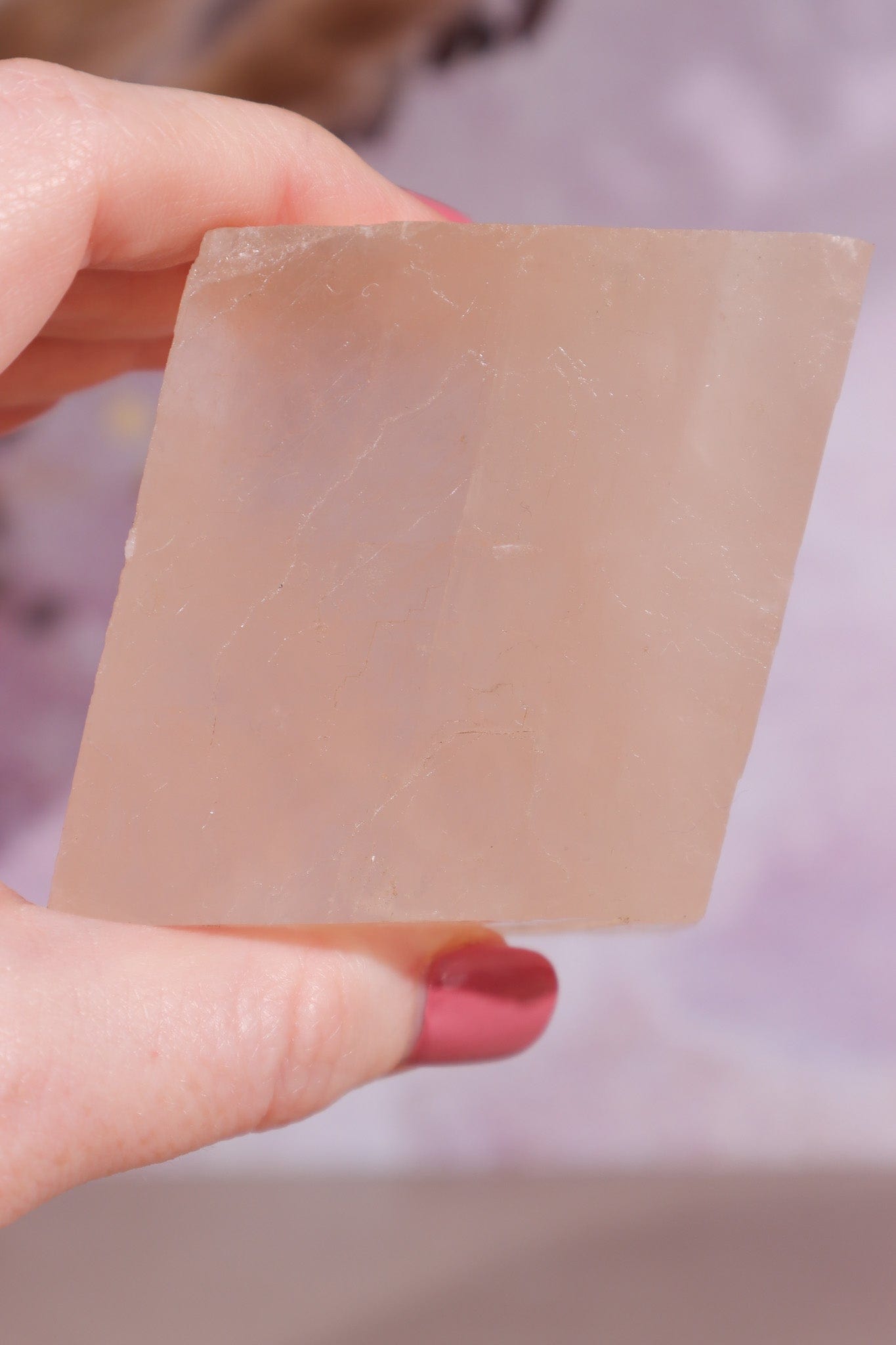 Optical Rose Pink Calcite Block 5.5cm Rough Crystals Tali & Loz Crystals
