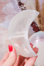 OUTLET 10cm Selenite Moon Bowl (Small Imperfections) | Intuitively Chosen Bowls Tali & Loz Crystals