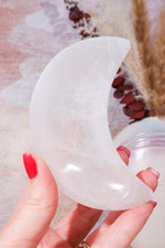 OUTLET 10cm Selenite Moon Bowl (Small Imperfections) | Intuitively Chosen Bowls Tali & Loz Crystals