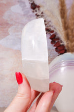 OUTLET 10cm Selenite Moon Bowl (Small Imperfections) | Intuitively Chosen Bowls Tali & Loz Crystals