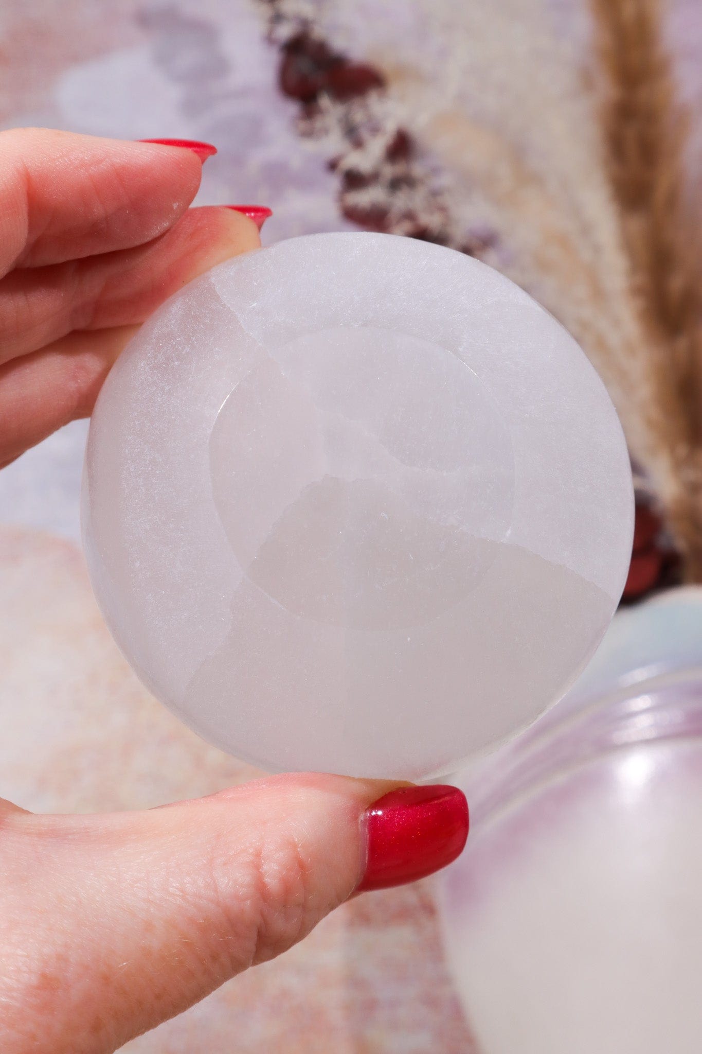 OUTLET 6cm Selenite Bowl (Small Imperfections) | Intuitively Chosen Bowls Tali & Loz Crystals