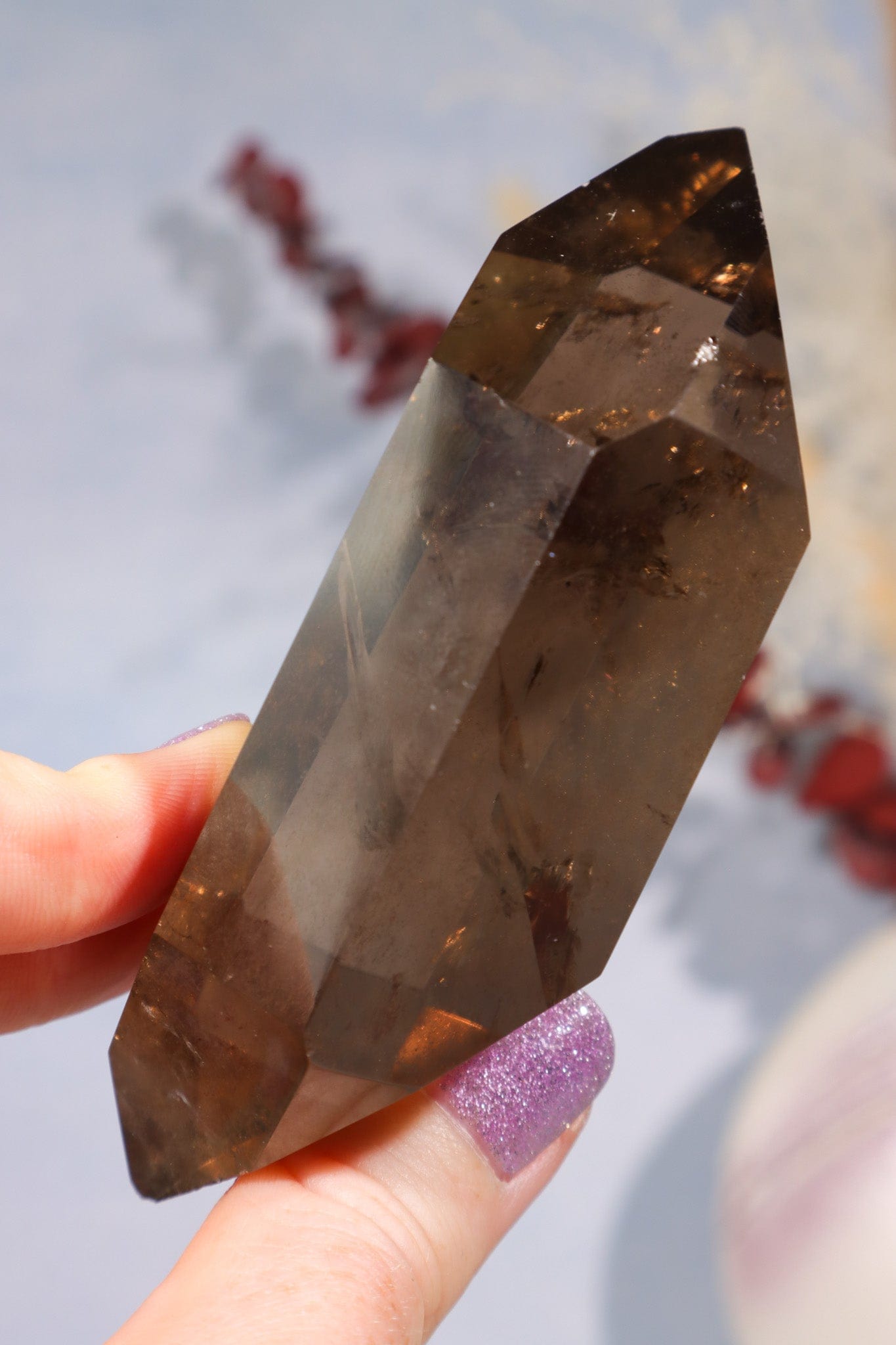 OUTLET AAA Grade Smokey Quartz Double Terminated Point With Inclusions Points Tali & Loz Crystals