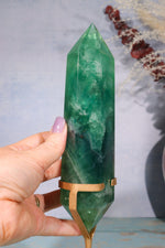 OUTLET Green Fluorite Double Terminated Wand With Stand, 0.81KG Towers Tali & Loz Crystals