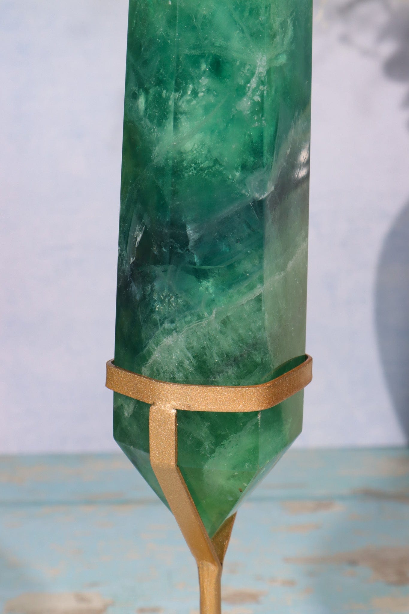 OUTLET Green Fluorite Double Terminated Wand With Stand, 0.81KG Towers Tali & Loz Crystals