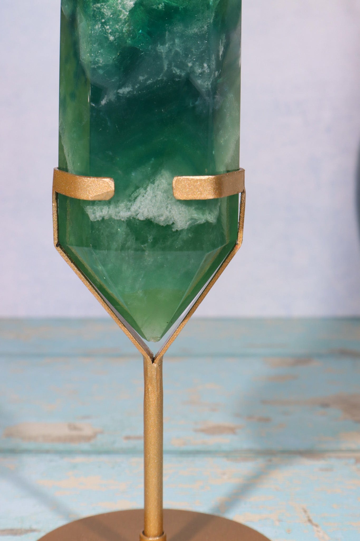 OUTLET Green Fluorite Double Terminated Wand With Stand, 0.81KG Towers Tali & Loz Crystals