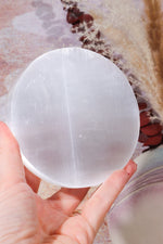 OUTLET Selenite Chakra Charging Plate A 10cm (Small Imperfections) Plate Tali & Loz Crystals