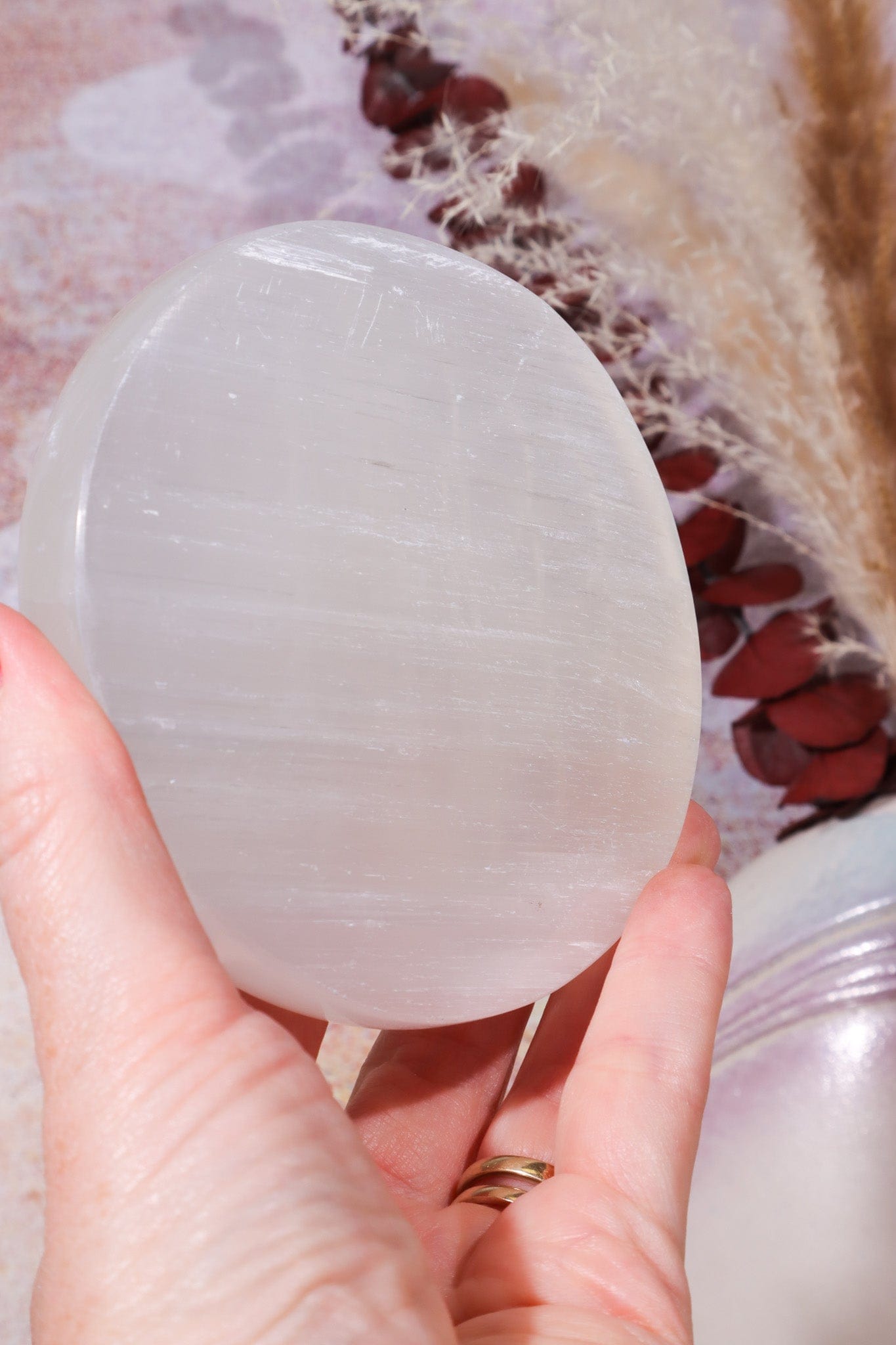 OUTLET Selenite Chakra Charging Plate B 10cm (Small Imperfections) Plate Tali & Loz Crystals