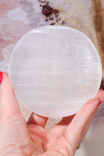OUTLET Selenite Chakra Charging Plate B 10cm (Small Imperfections) Plate Tali & Loz Crystals