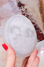OUTLET Selenite Tree of Life Charging Plate 10cm (Small Imperfections) Plate Tali & Loz Crystals