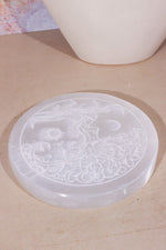 OUTLET Selenite Tree of Life Charging Plate 10cm (Small Imperfections) Plate Tali & Loz Crystals