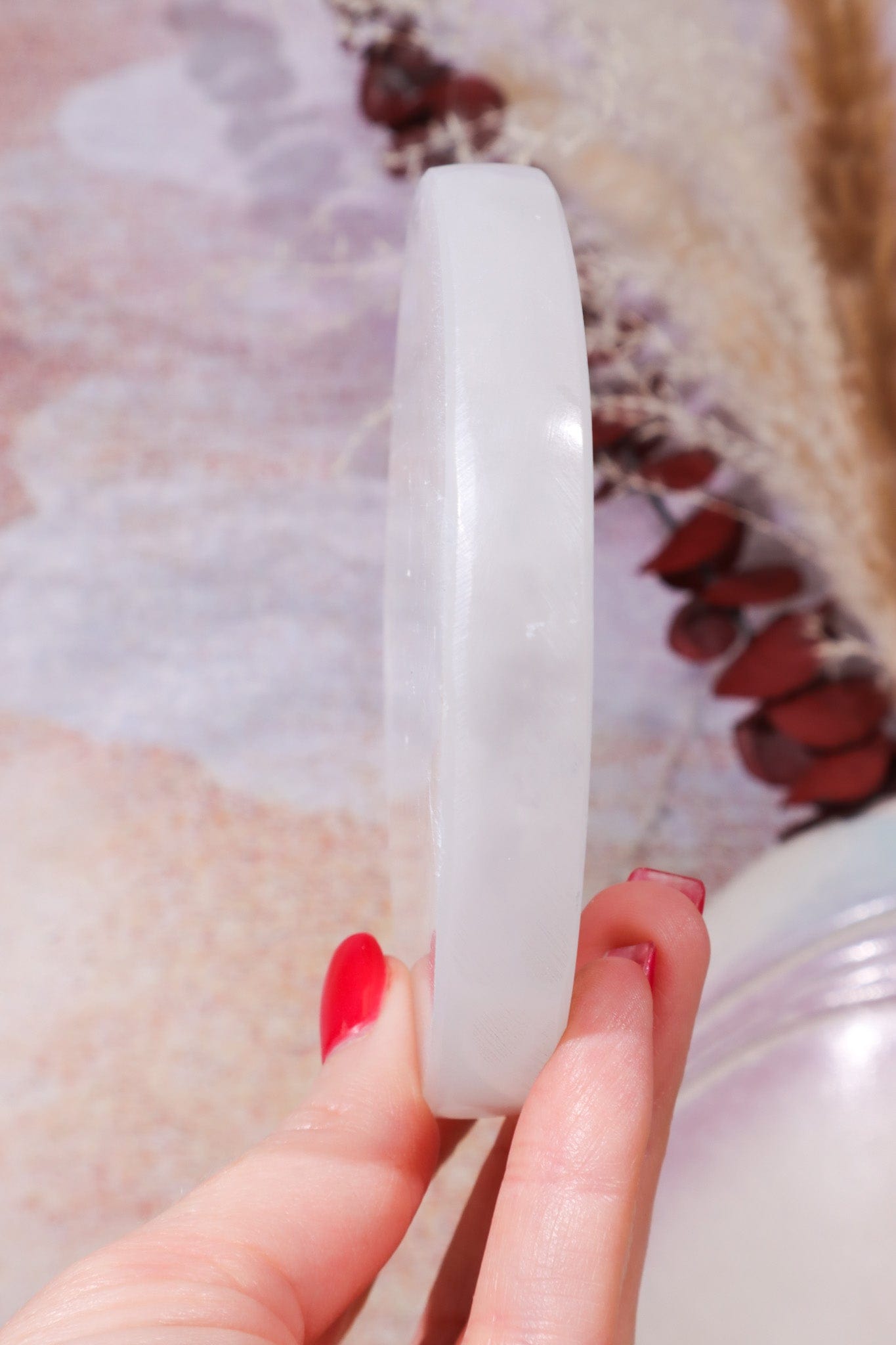 OUTLET Selenite Tree of Life Charging Plate 10cm (Small Imperfections) Plate Tali & Loz Crystals