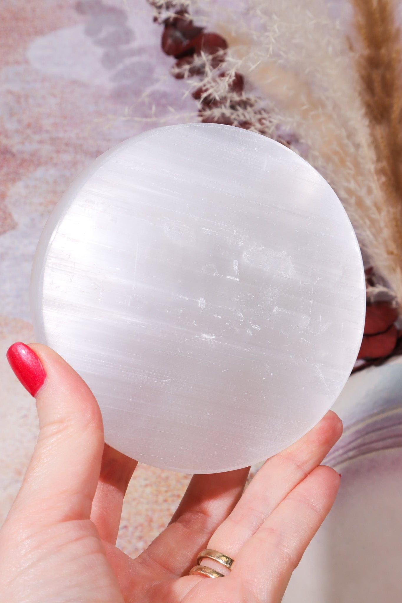 OUTLET Selenite Tree of Life Charging Plate 10cm (Small Imperfections) Plate Tali & Loz Crystals