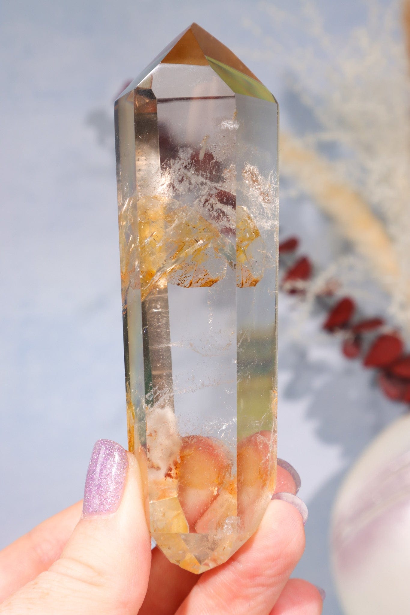 OUTLET Smokey Quartz Double Terminated Point With Iron Inclusions Points Tali & Loz Crystals