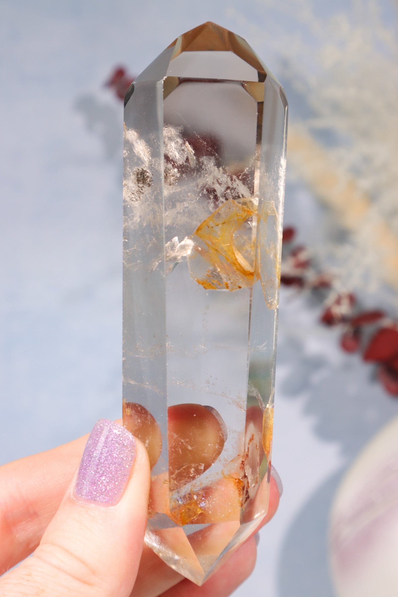 OUTLET Smokey Quartz Double Terminated Point With Iron Inclusions Points Tali & Loz Crystals